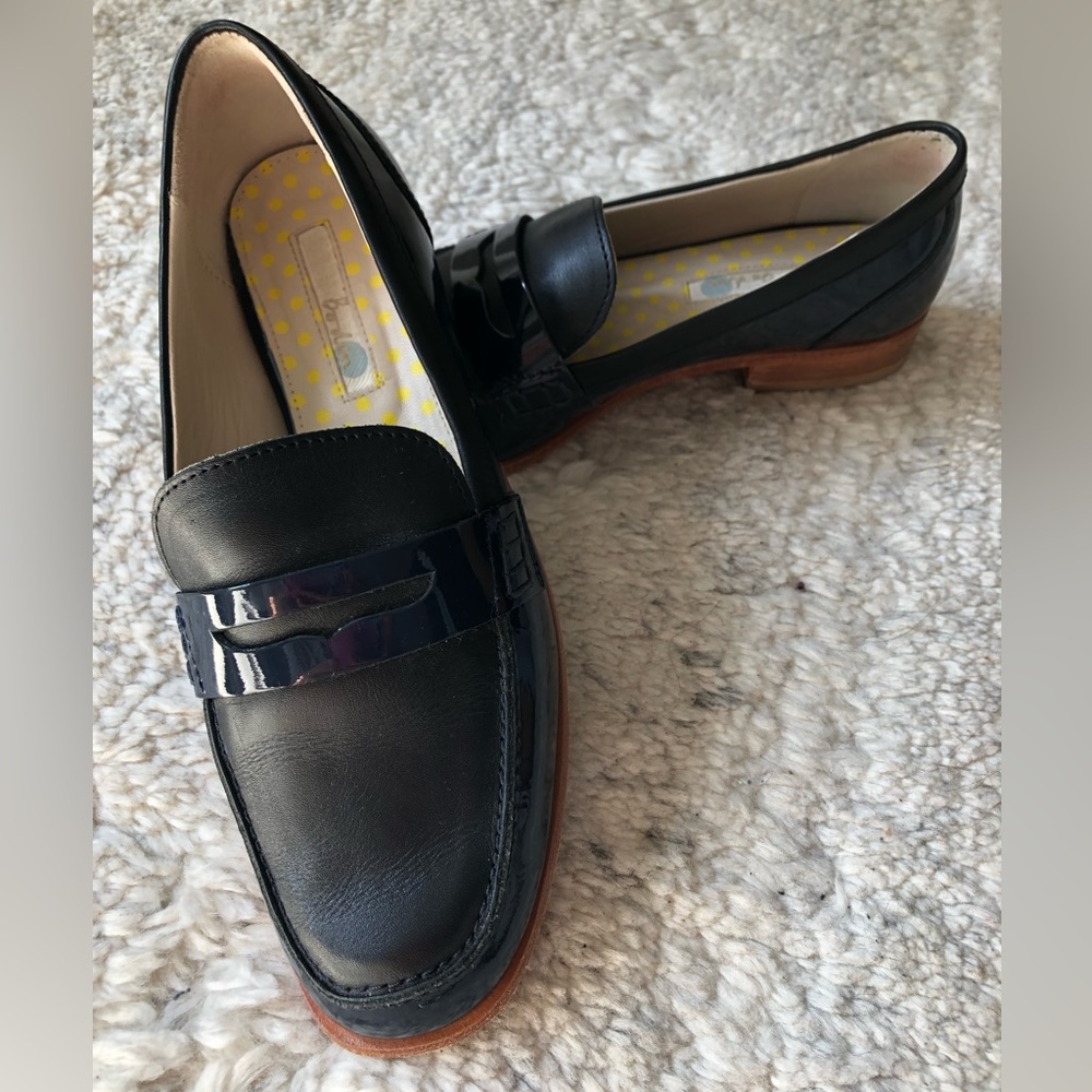 Boden Black Leather Loafers